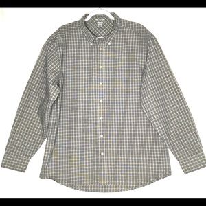 Old Navy Blue Micro Plaid Button Down Shirt XL